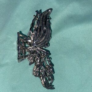 Silver Butterfly Claw Hair Clip